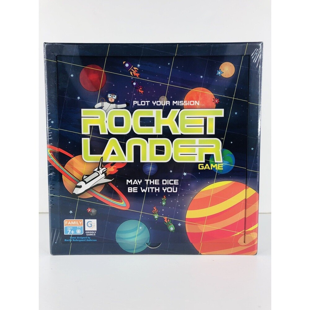 Griddly Games Rocket Lander Game - Plot Your Mission-Ages 7+ | 2-4 players
